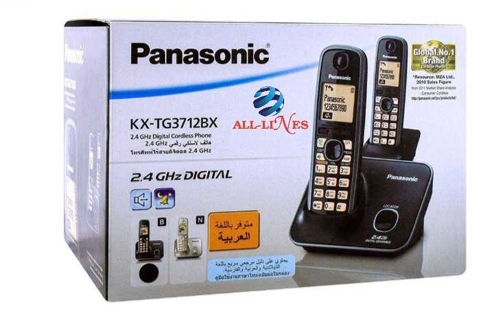 هاتف ارضي لاسلكي panasonic قطعتين 3712